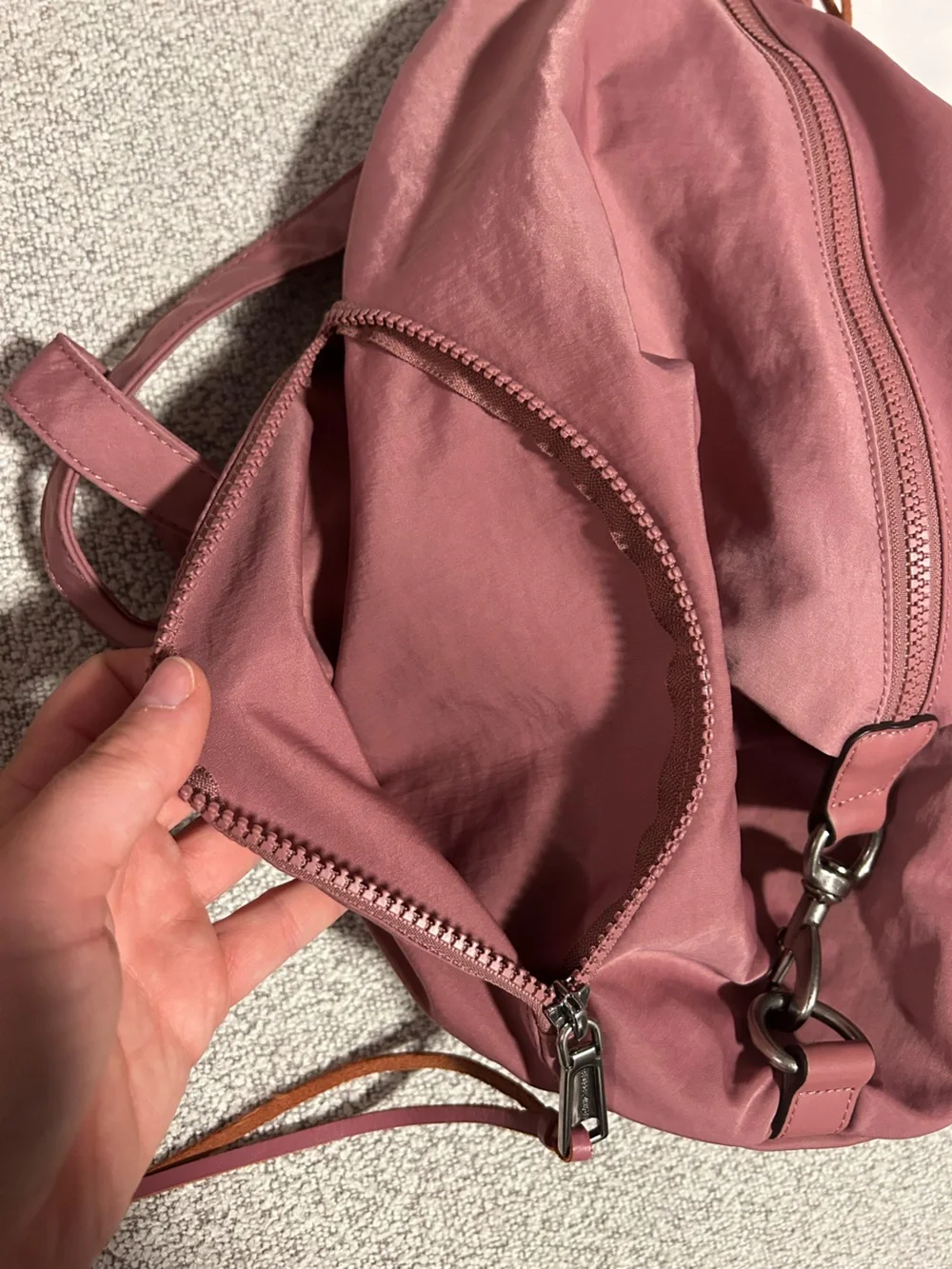 NWOT Rebecca Minkoff Julian Backpack in Pink Dusty Rose Purse Nylon - Picture 9 of 13
